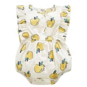 Bobora Toddler Girl Apple Print Romper